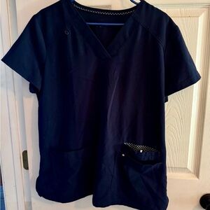 Navy Blue Scrub Top